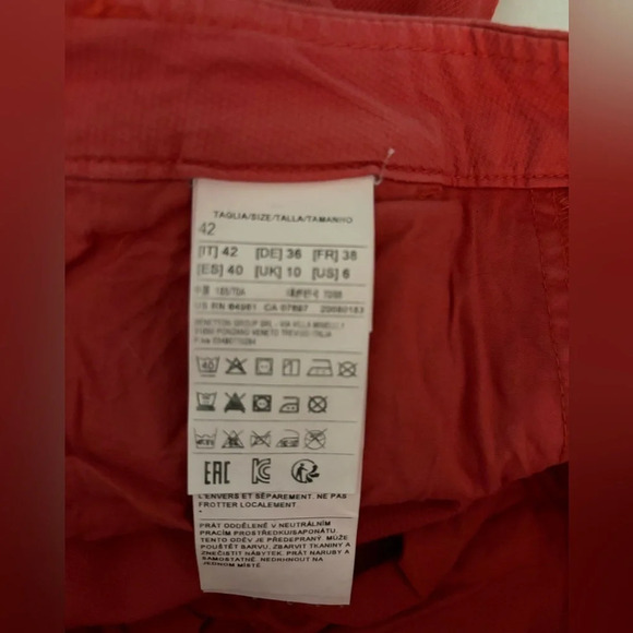 United Colors of Benetton cuffed cropped front pocket cotton/elastane textured - Picture 2 of 6